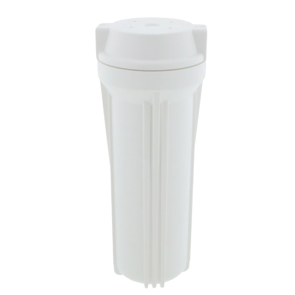 10" Slim Line Filter Housing White Sump/White Flat Cap 1/4" No PR - 1/4" FPT