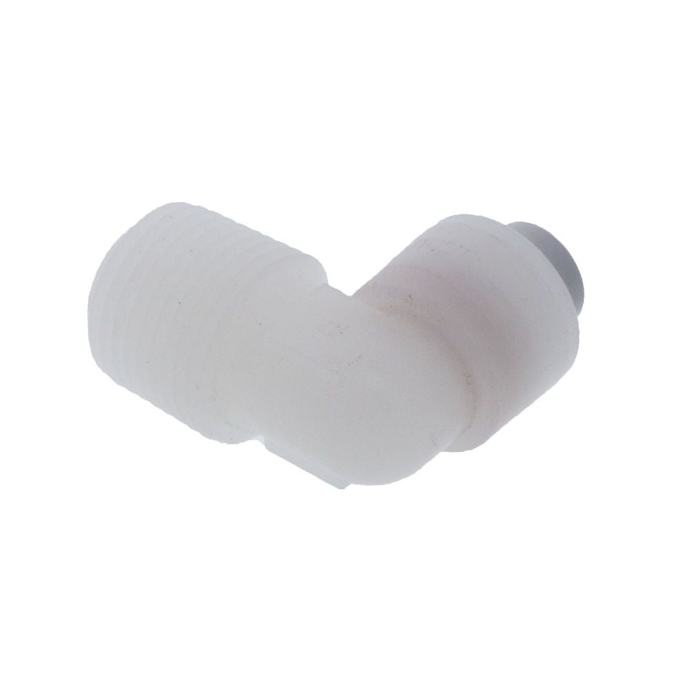 Kynar PVDF Male Elbow - 1/4 x 3/8 NPTF