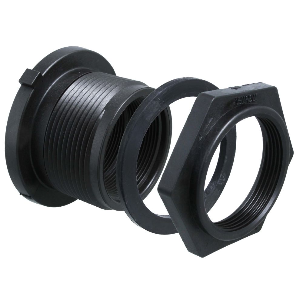 Norwesco 1/2" Double Threaded Polypropylene Bulkhead Fitting