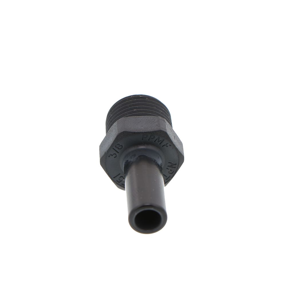 John Guest Stem Adapter Black Polypropylene - 3/8 x 3/8 NPTF