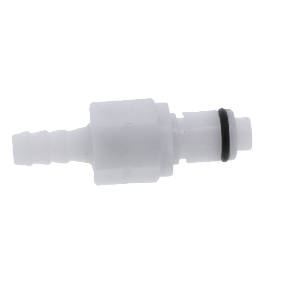 PLCD22004V Valved In-Line Hose Barb Coupling Insert 1/4 ID Barb Viton O-ring