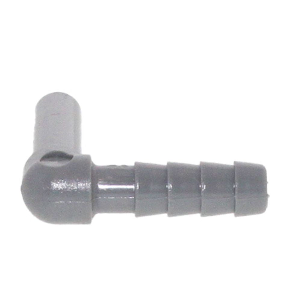 John Guest Stem Elbow Barb Connector - 1/4 OD Stem x 1/4 ID Barb
