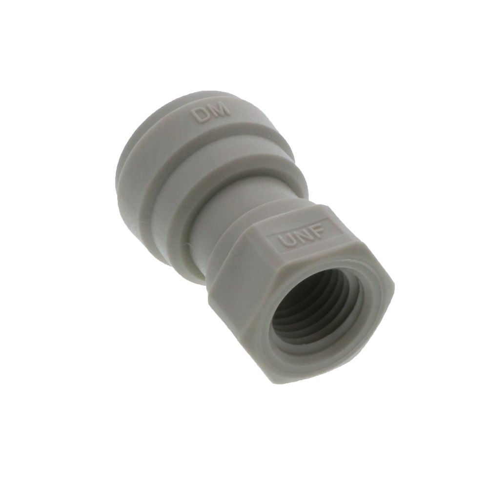 DMfit Female Flare Adapter - 3/8 Push-in x 7/16-20UNF- V Type