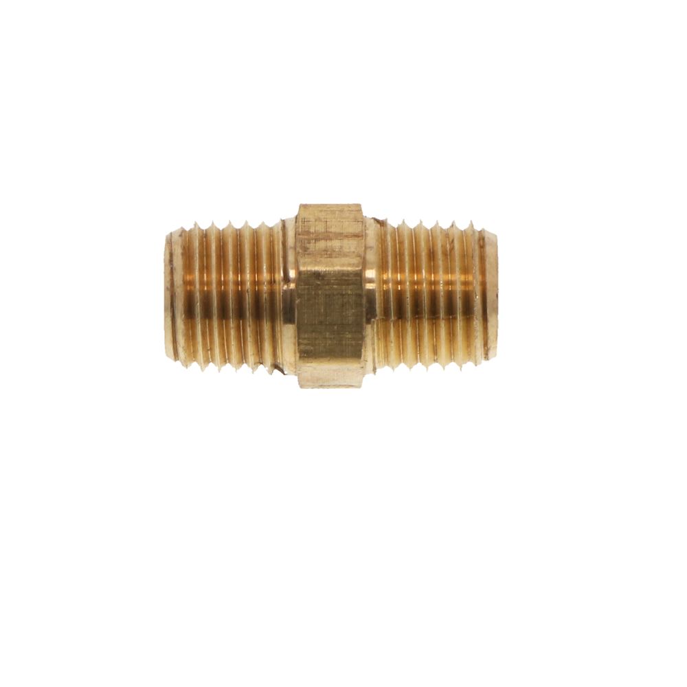 Lead-Free Brass Hex Nipple Threaded 1/4 MPT x 1 L