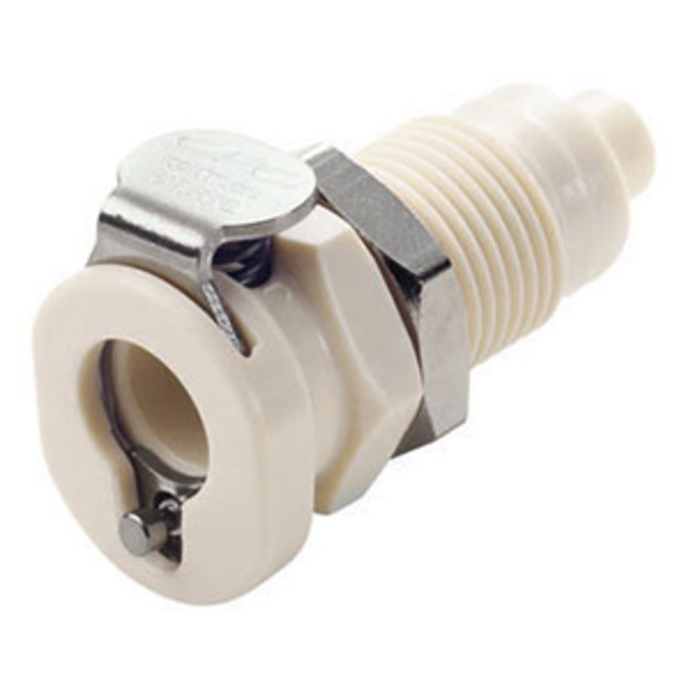 PMCD160212 Valved Panel Mount Hose Barb Coupling Body 1/8 ID Barb