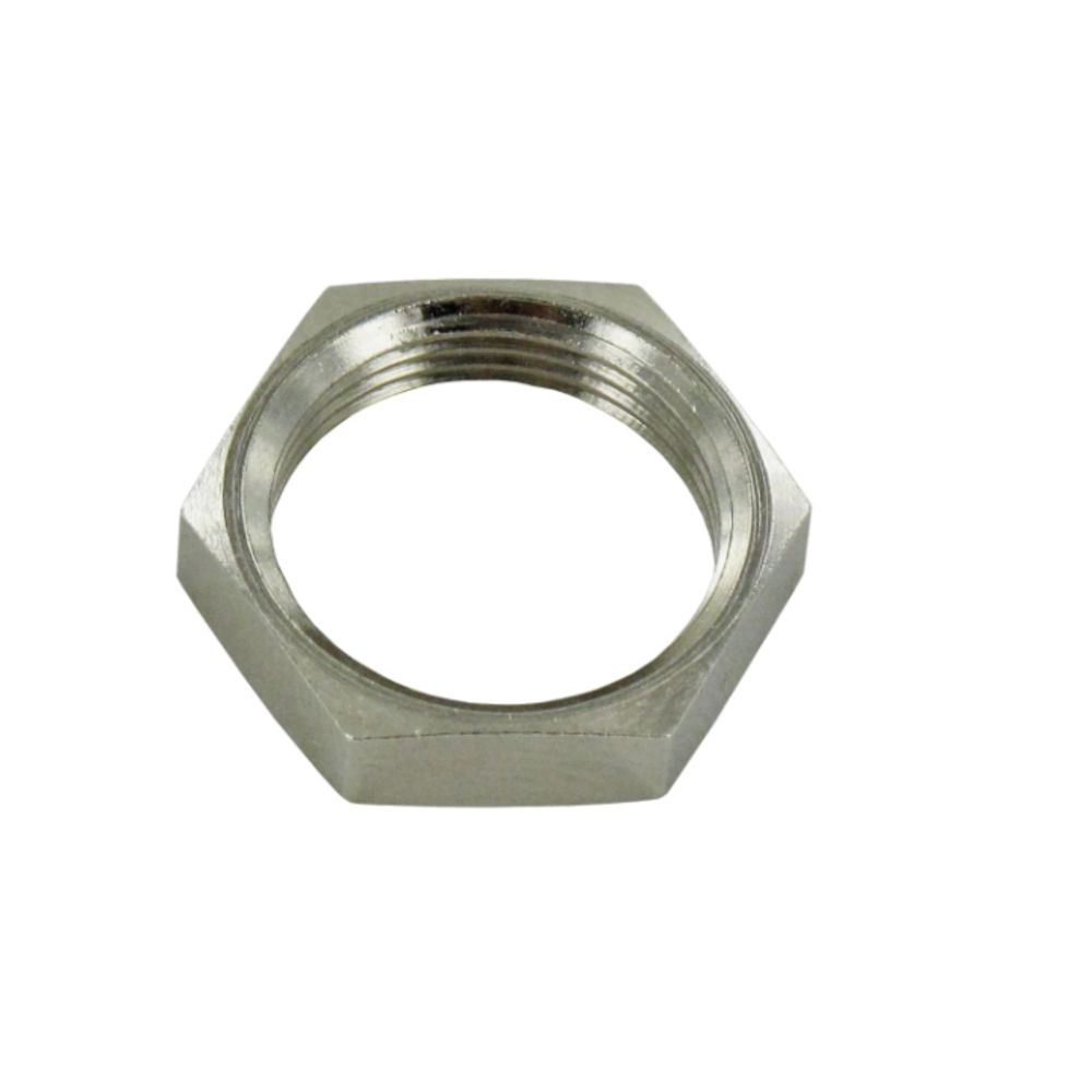 Panel Nut 13/16 Hex x 11/16-24 UNEF Thread - Nickel Brass
