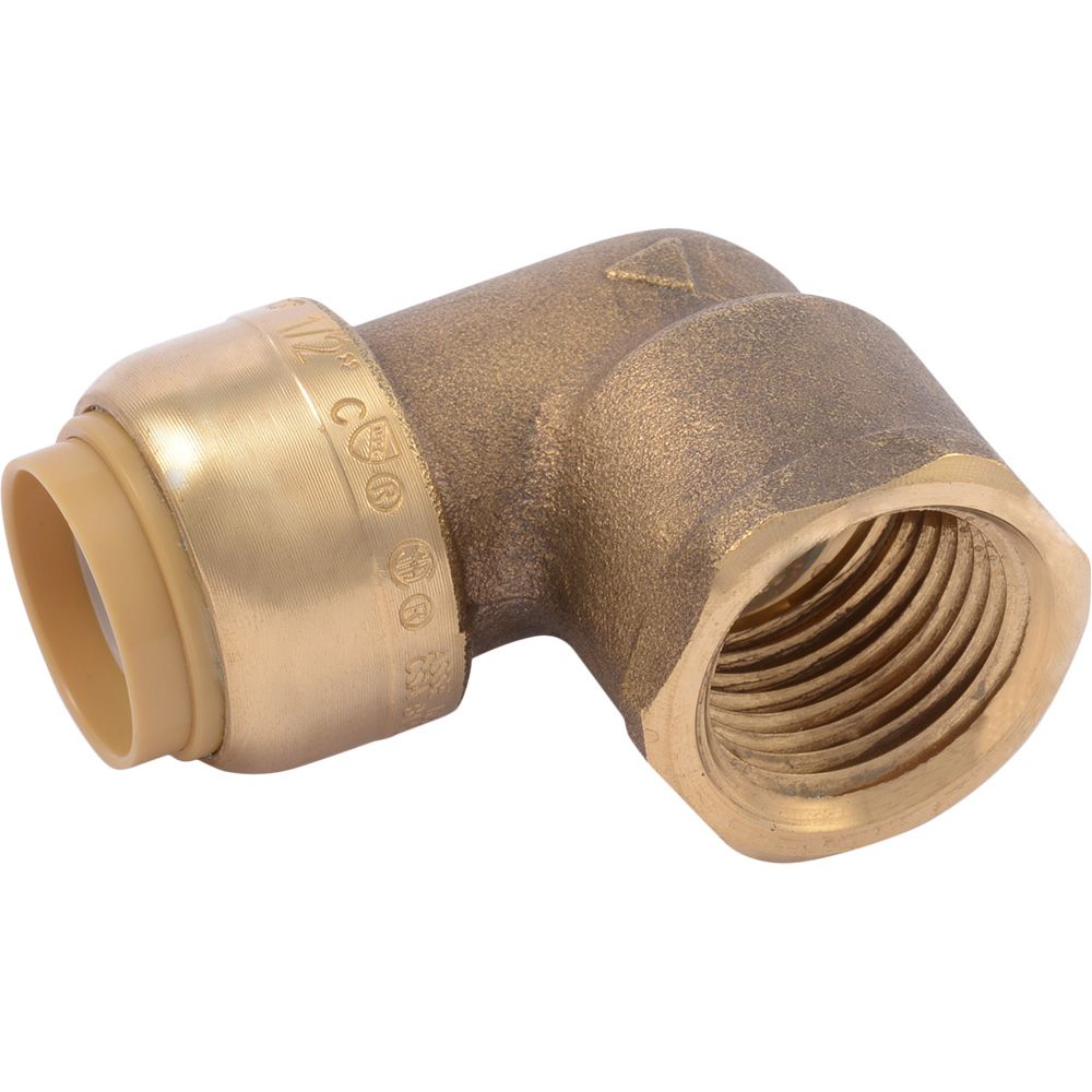 SharkBite® U308LF Lead-Free Brass Push-to-Connect Female Elbow - 1/2" x 1/2" FPT