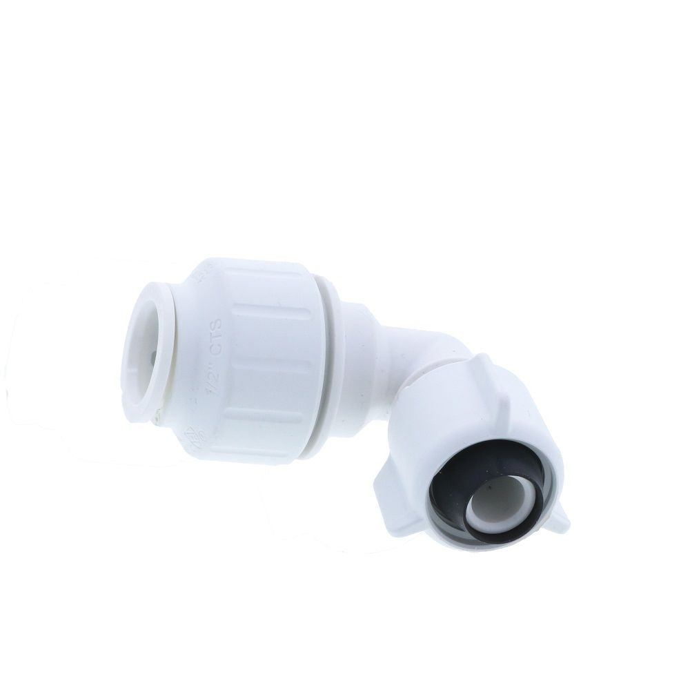 John Guest Female Swivel Elbow - 1/2 CTS x 1/2 NPS