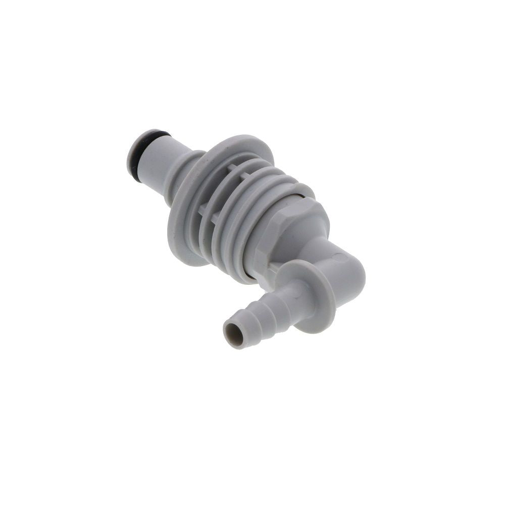 NS4D43004 Valved Panel Mount Elbow Hose Barb Coupling Insert 1/4 ID Barb