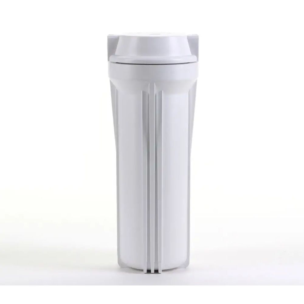 10" White Housing w/ White Flat Cap, RO & Filtration Systems 3/8" Ports