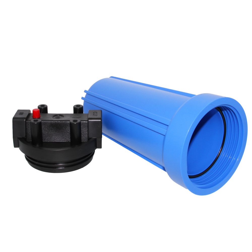 10" Neo-Pure Standard Water Filter Housing Black/Blue with Pressure Relief - 3/4" FPT