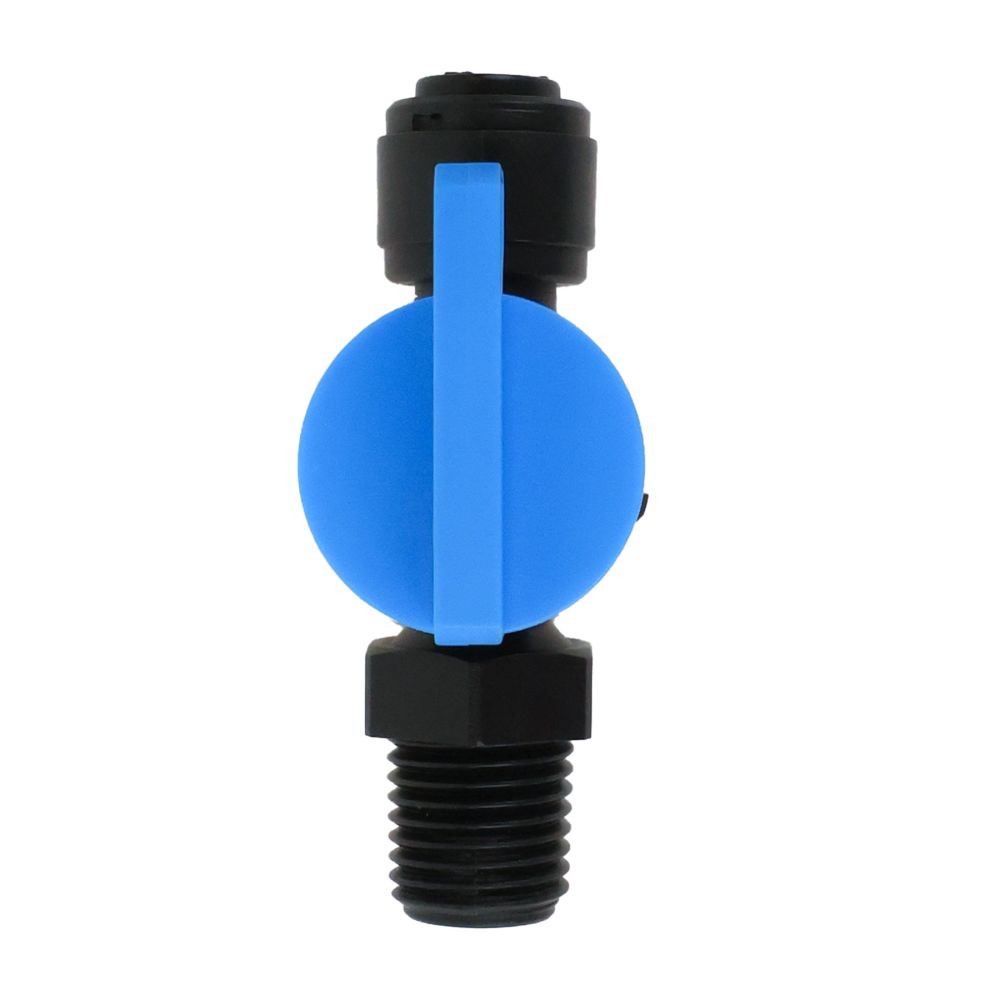 NeoFit - Acetal Black Shut-Off Valve Male 3/8" OD x 3/8" NPTF