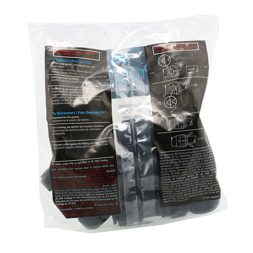 John Guest ProLock Black Coupler - 3/4 CTS