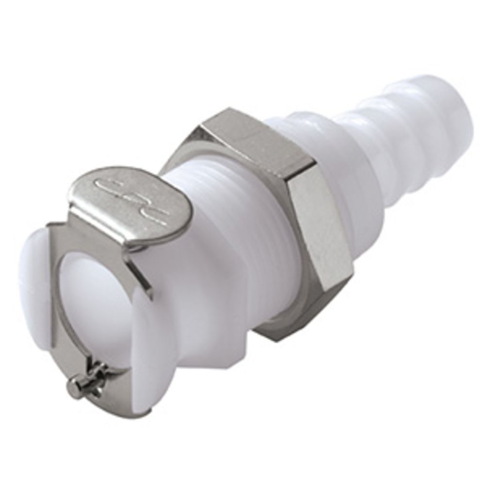 PLC16006 Panel Mount Hose Barb Coupling Body 3/8 ID Barb