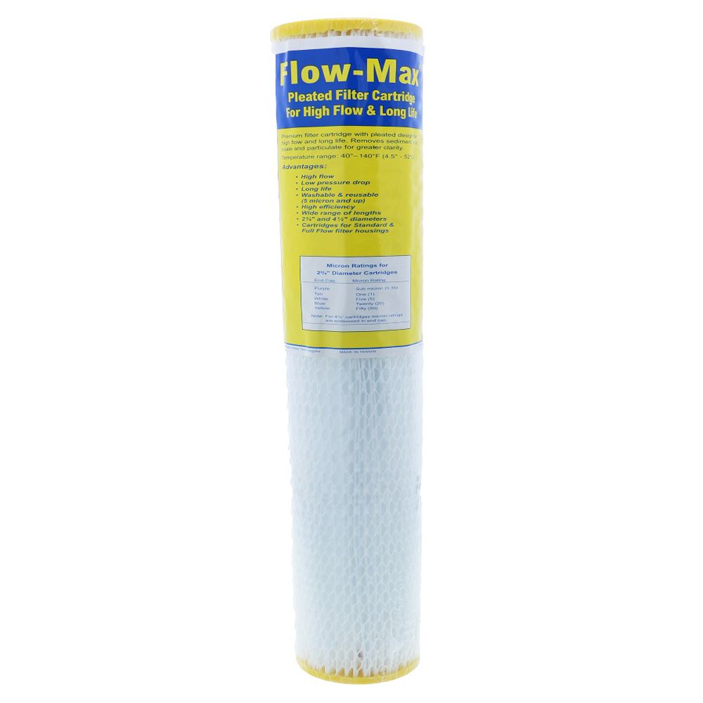 20" x 2-3/4" Flow-Max Pleated Poly - 50 mic