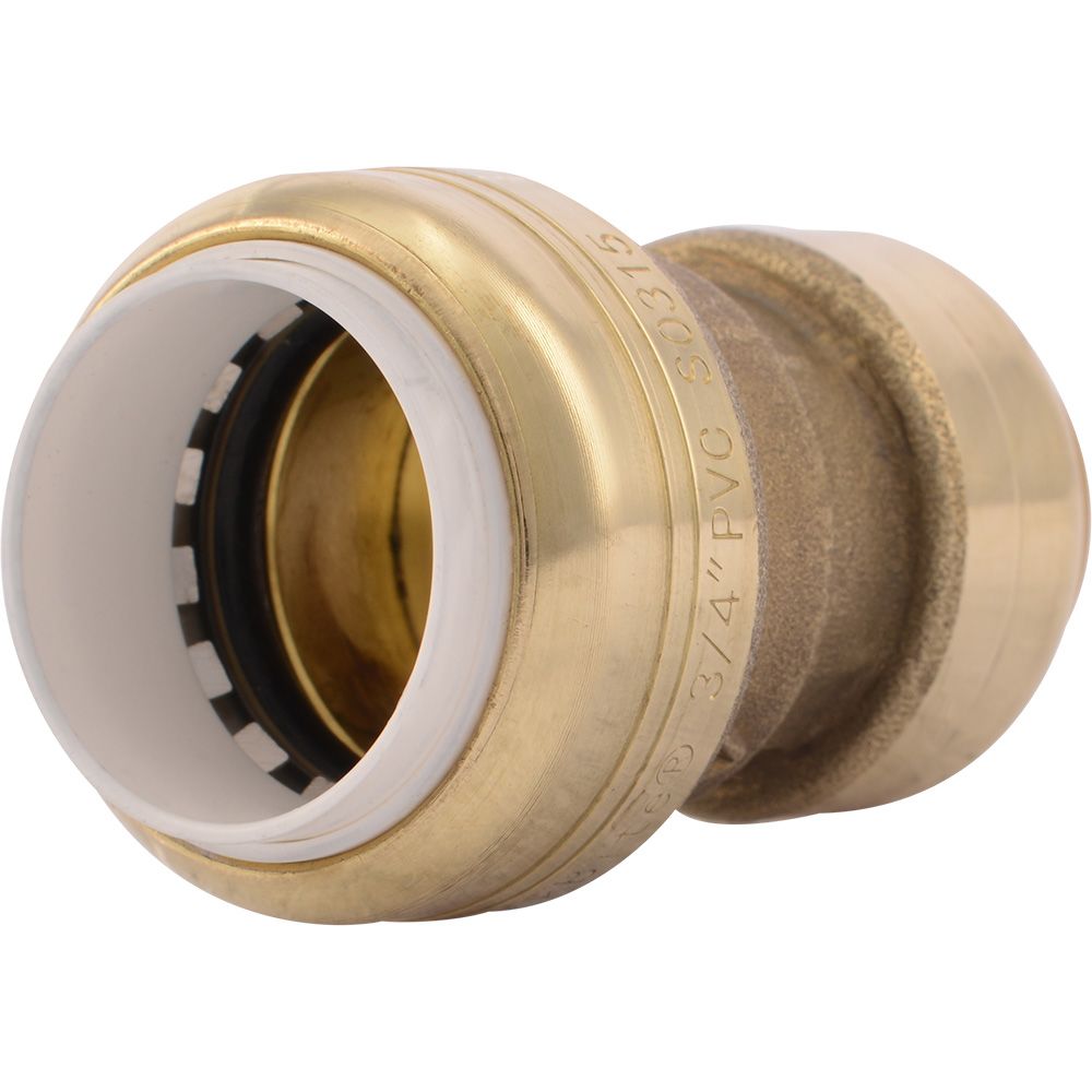 SharkBite® UIP4016 Push-to-Connect Brass PVC Transition Coupling - 3/4" PVC x 3/4" CTS