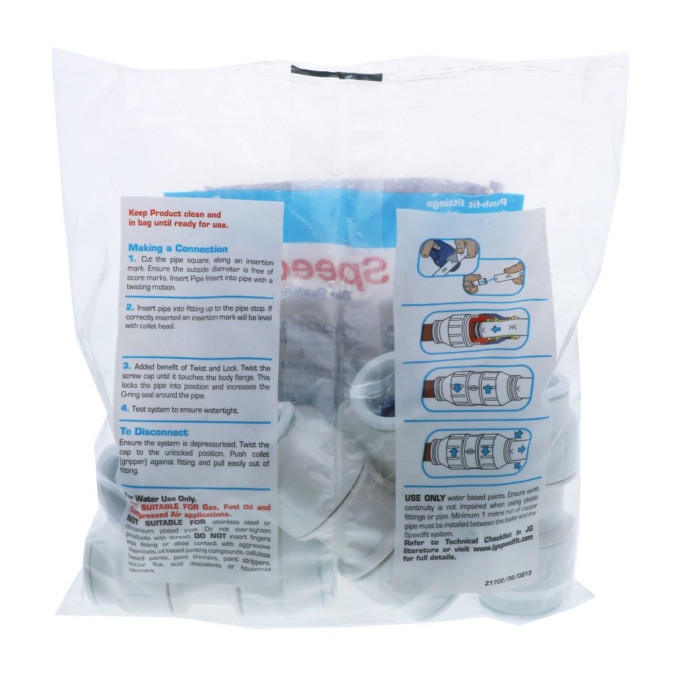 John Guest Reducing Tee - 22mm x 22mm x 10mm