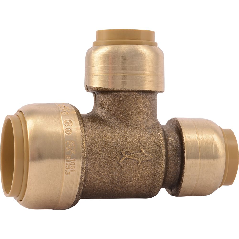 SharkBite® U454LF Lead-Free Brass Push-to-Connect Reducing Tee - 3/4" x 1/2" x 1/2"