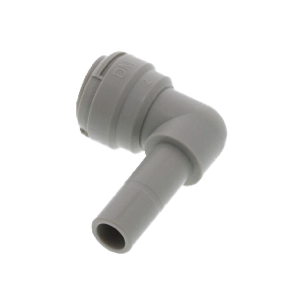 DMfit Plug-In Stem Elbow - 3/8 Tube x 3/8 Stem - Gray