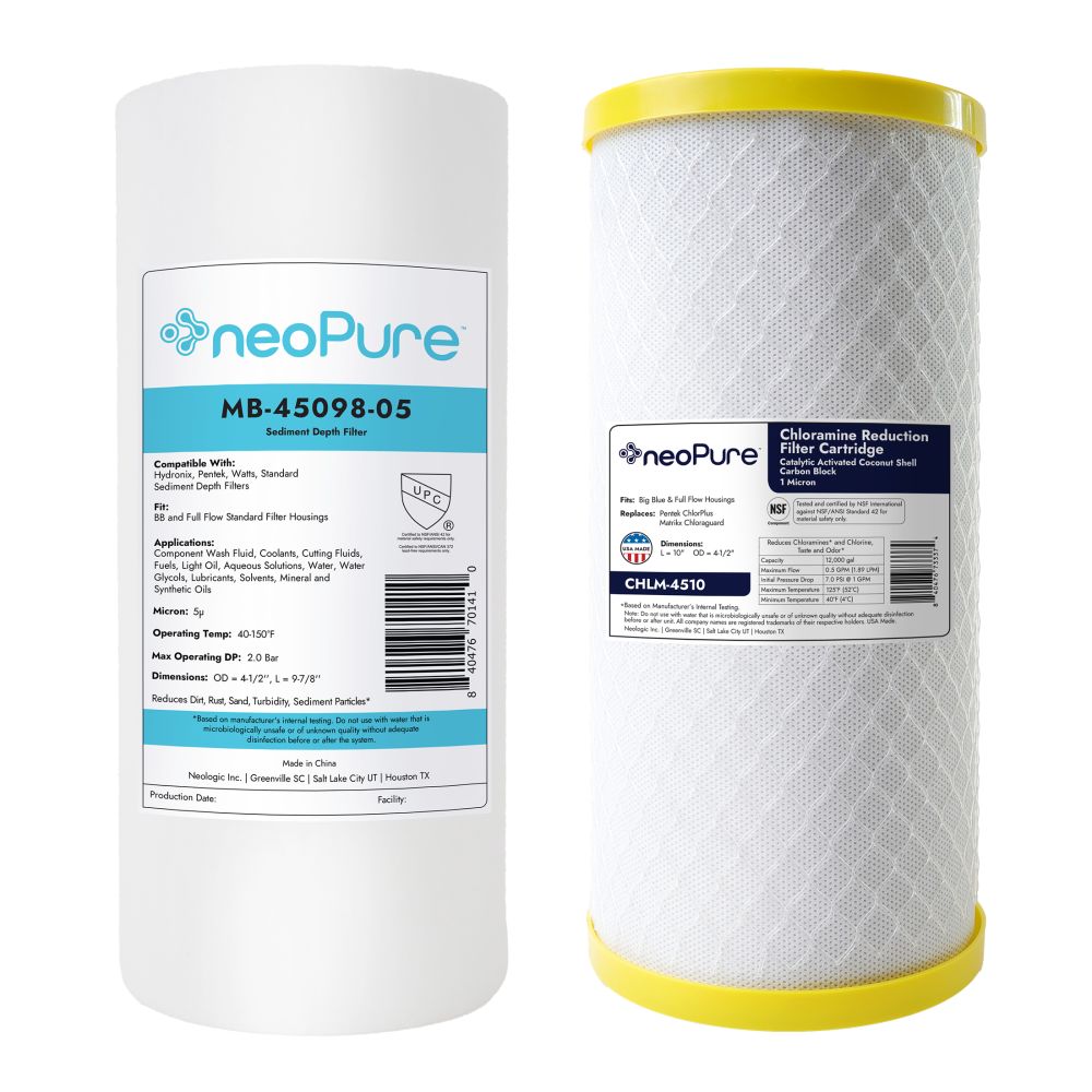 Filter Kit Replacement, 4.5" x 10" Melt Blown & CHLM Carbon Block