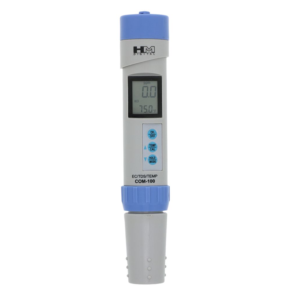 HM Digital COM-100 HMDCOM100 Waterproof EC/TDS And Amp Temperature Combo Meter, White/Purple
