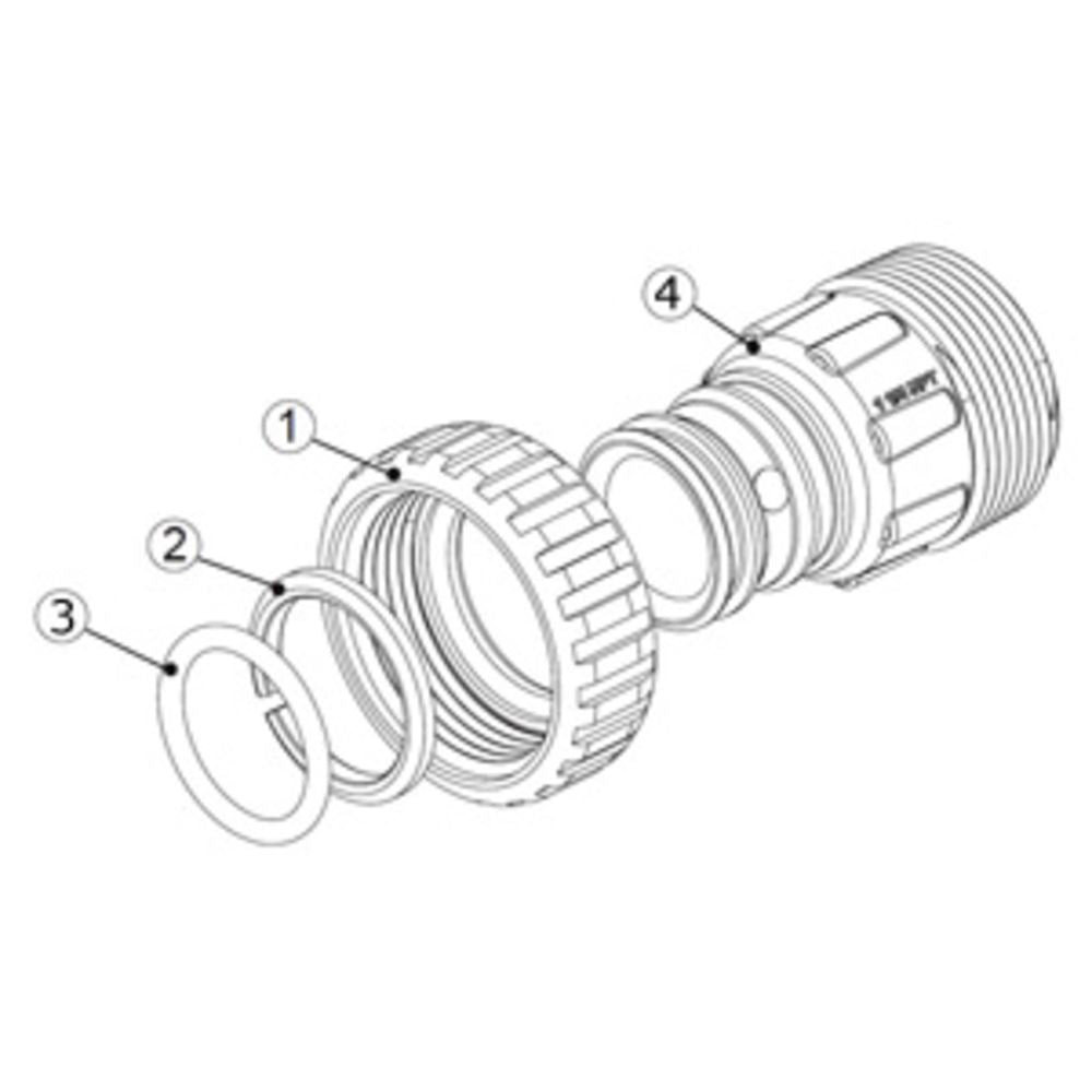 Clack WS1 V3007-05 Fitting 1 1/4" Plastic Male NPT Assembly