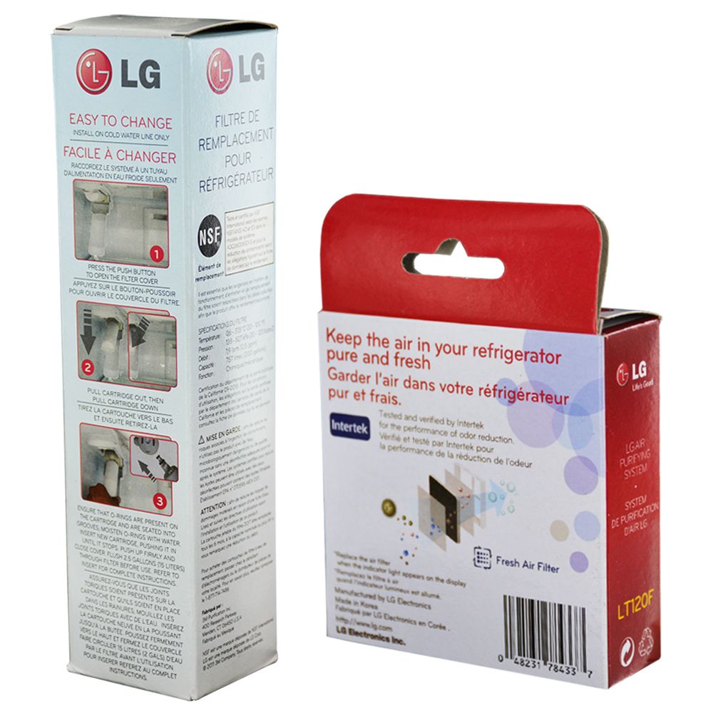 LG LT700P Refrigerator Filter and LT120F Air Filter Kit Fresh Water