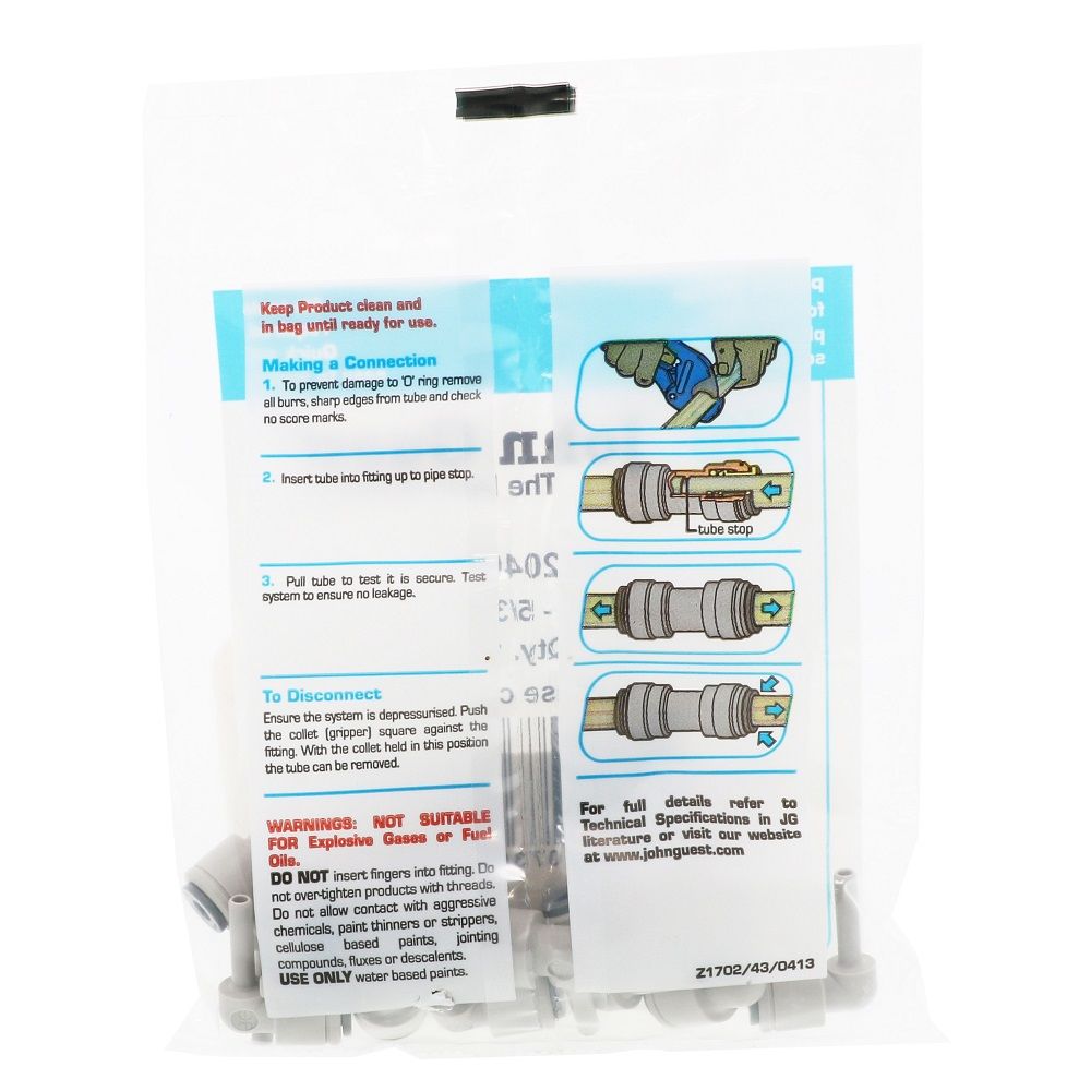 John Guest Stem Elbow Connector - 5/32 Stem x 5/32 Tube