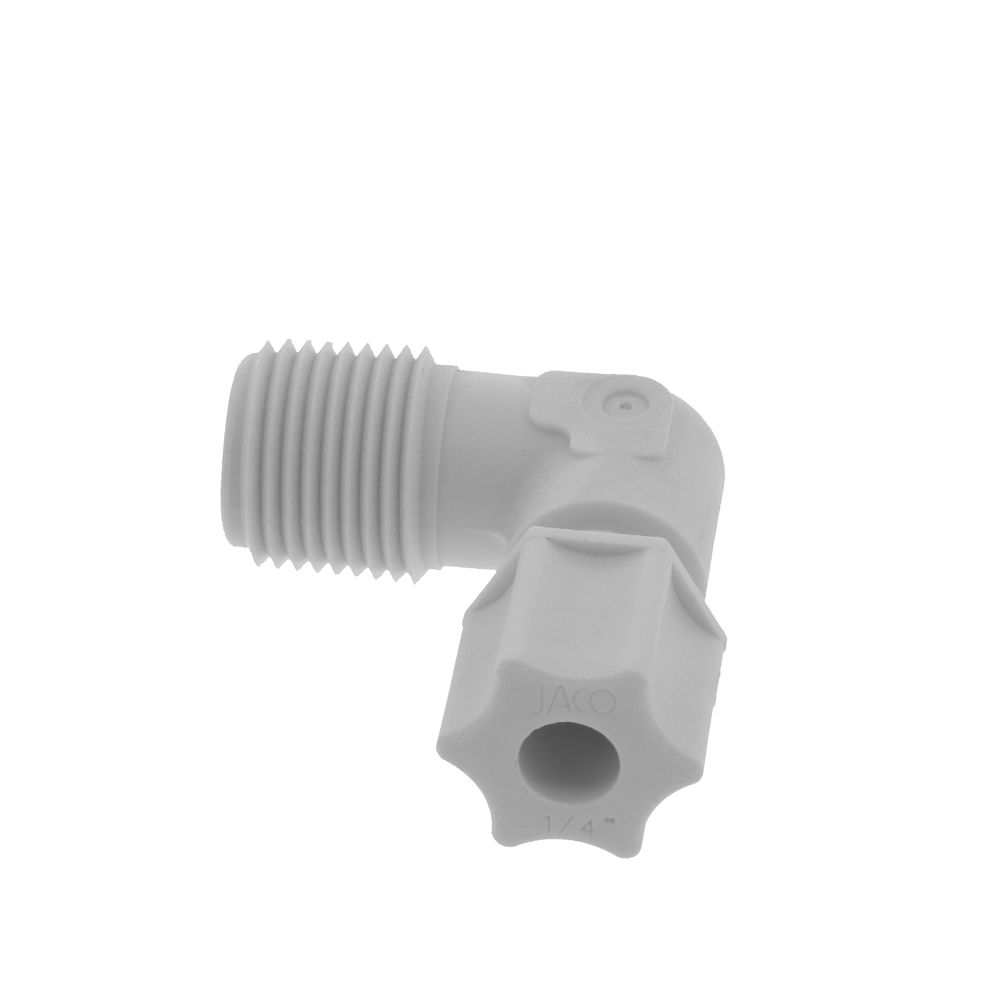 JACO 40-4-6-P-O Polypropylene Male Elbow 1/4 OD Tube x 3/8 MPT