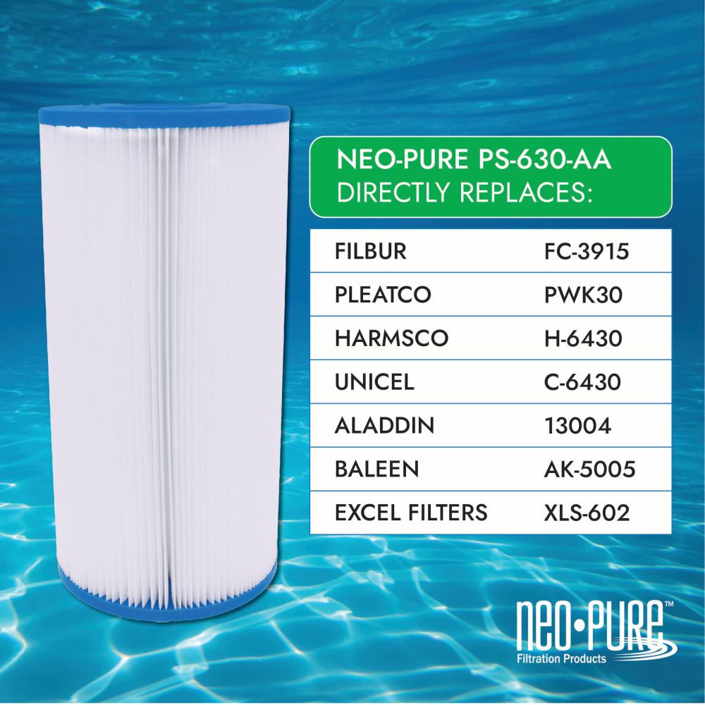 Neo-Pure PS-630-AA Pool and Spa Filter 6” x 10-1/2"