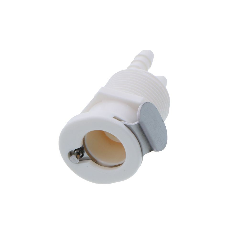 Colder PTC1602096 Non-Valved Panel Mount Hose Barb Coupling Body - 1/8 ID Barb