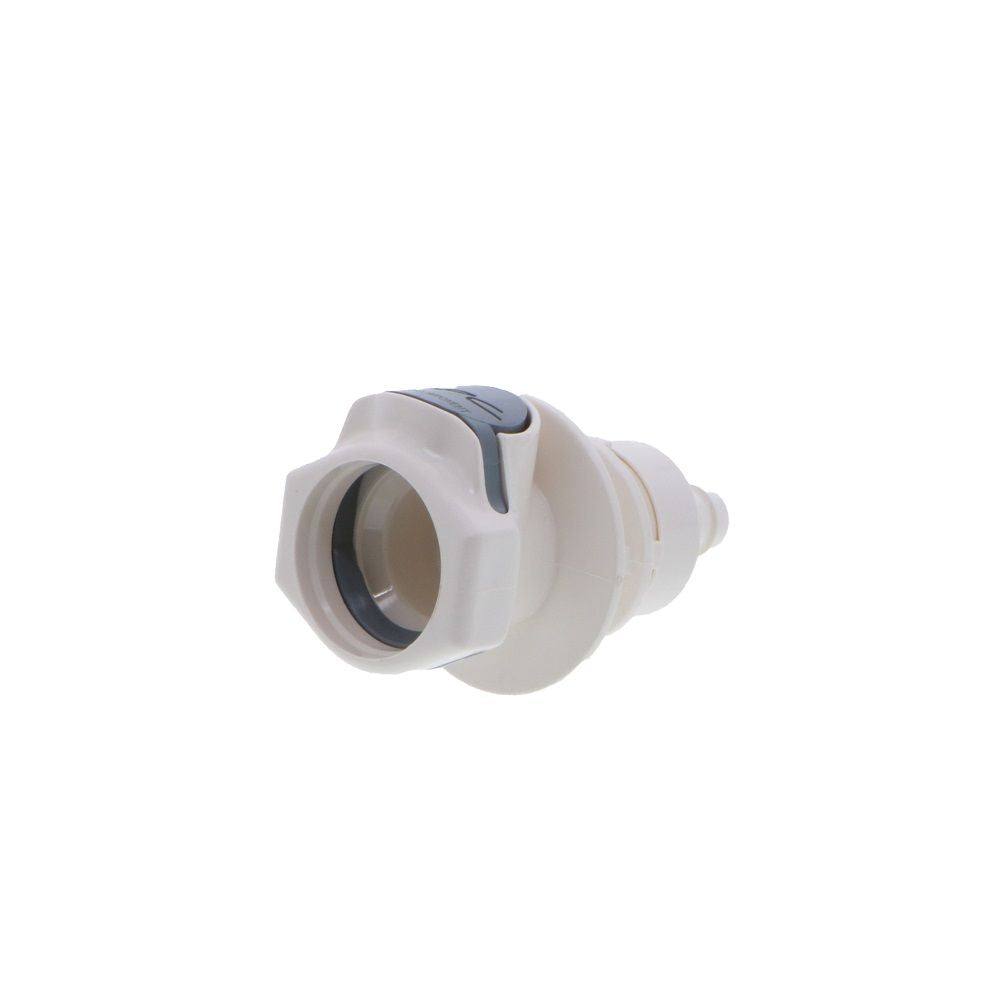 80300 NSF Valved Panel Mount Hose Barb Coupling Body 3/8 ID Barb