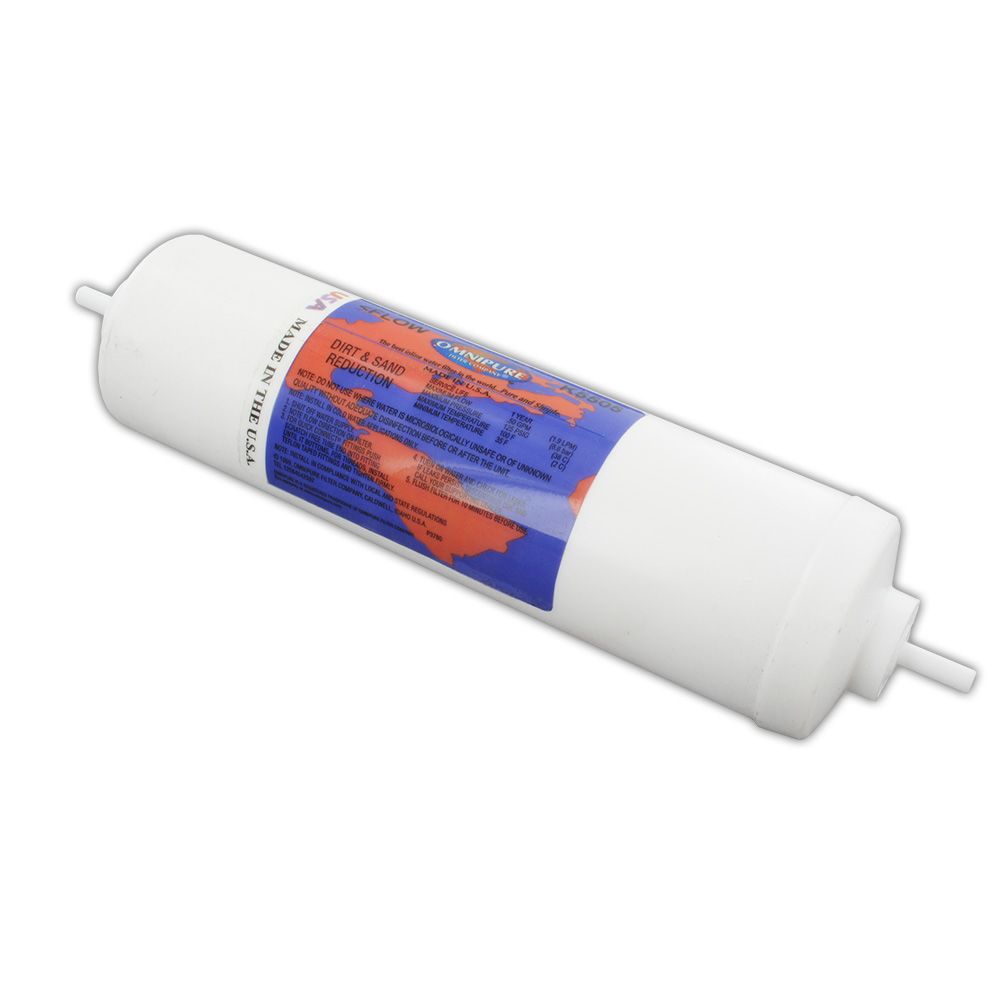 Omnipure Inline K5505-PP 5 mic Sediment Prefilter - 10" x 2.5" Filter - 1/4" Stem
