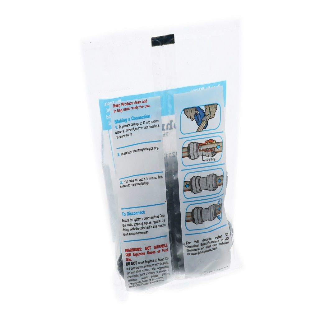 John Guest Reducing Elbow Black Polypropylene - 3/8 x 1/4