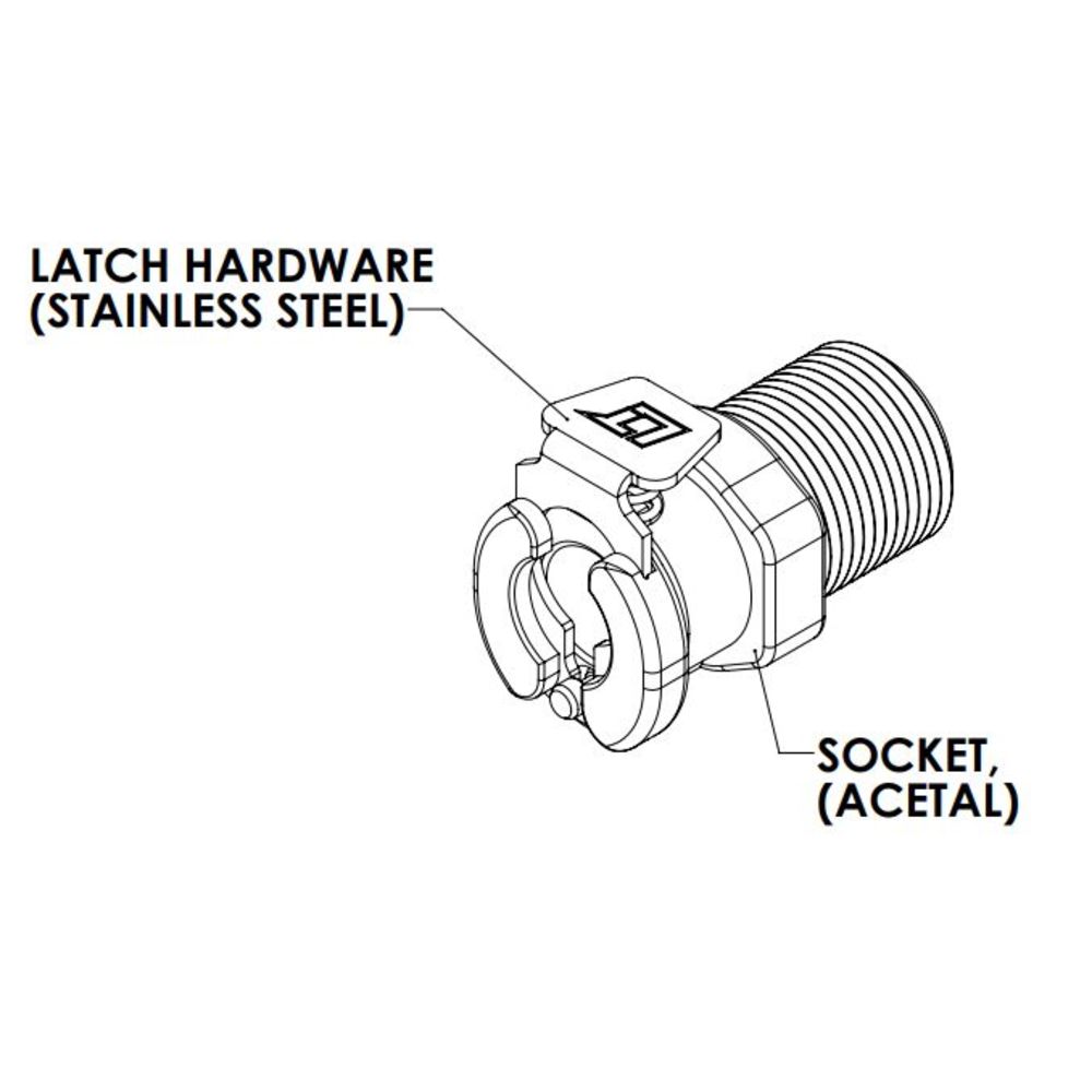 LinkTech 20AC Male Thread Socket, NV, 1/4" MNPT