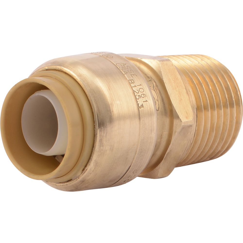 SharkBite® U120LF Lead-Free Brass Push-to-Connect Male Adapter - 1/2" x 1/2" MPT