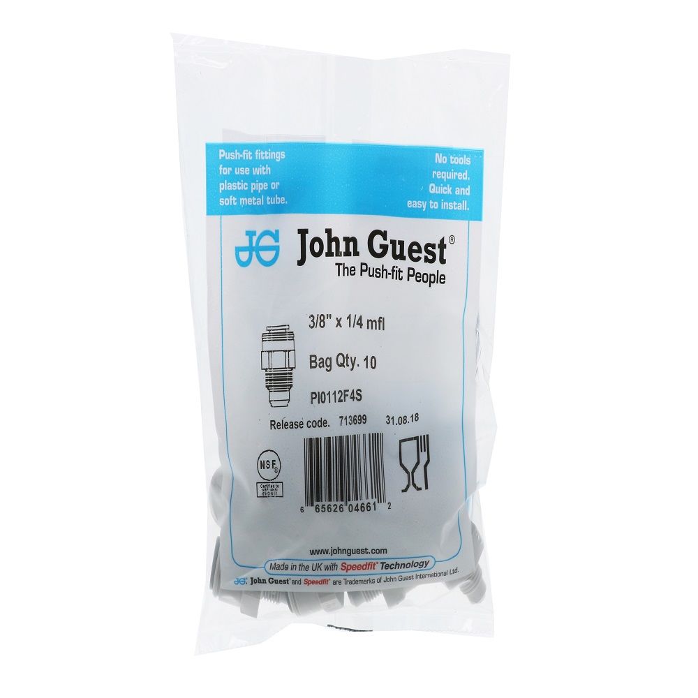 John Guest Male Connector Flare - 3/8 x 1/4 Flare