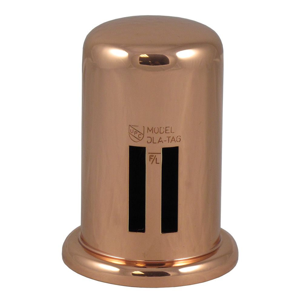 Brass Cover Cap for Twin Inlet Air Gap - Polished Copper