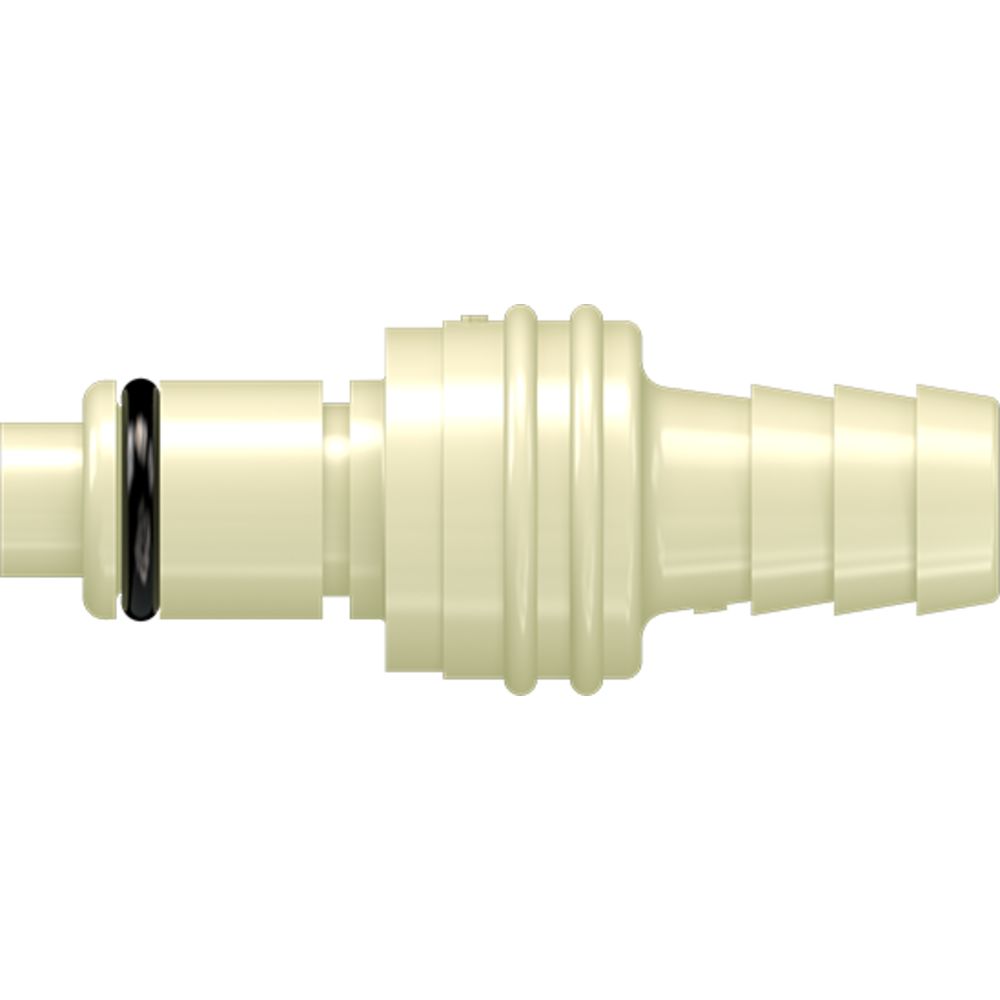 LinkTech 40PP Series Straight Male, Valved, 3/8" HB, Molded Almond Color, Polypropylene, EPDM