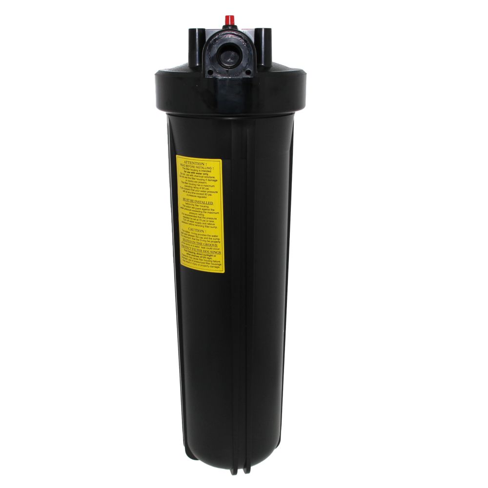 20" Neo-Pure Big Flow Filter Housing Black Cap/Black Sump with Pressure Relief 1"