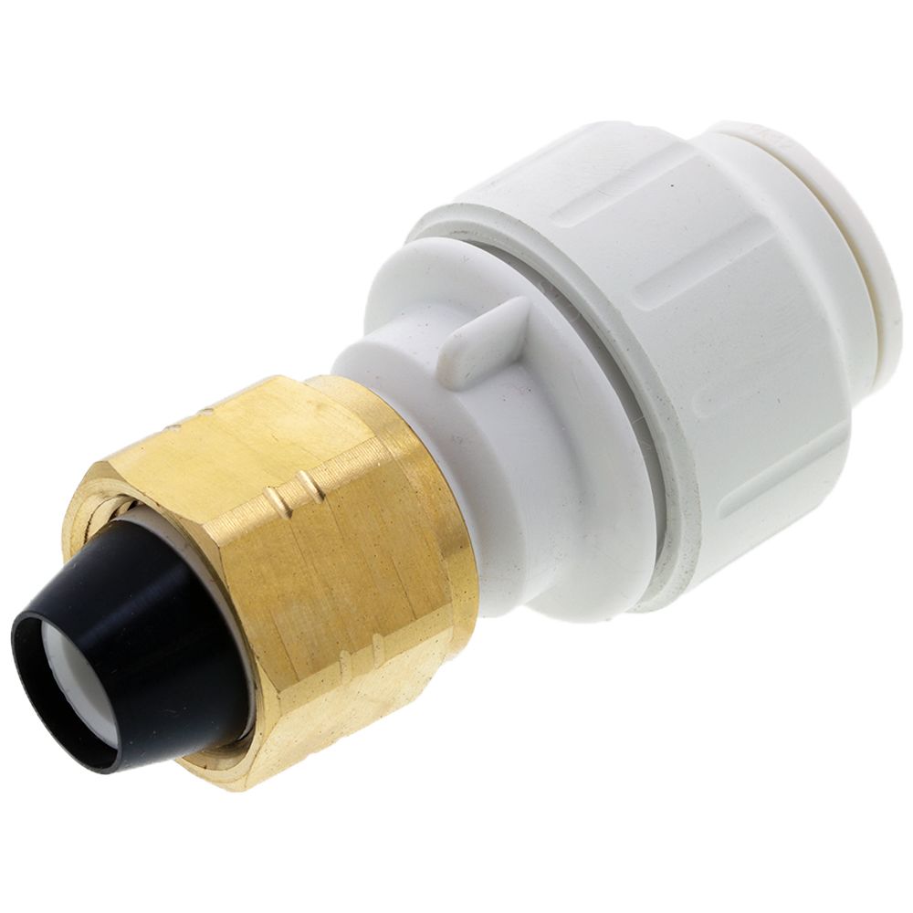 John Guest Female Connector w/Brass Nut - 1/2 CTS x 1/2 NPS