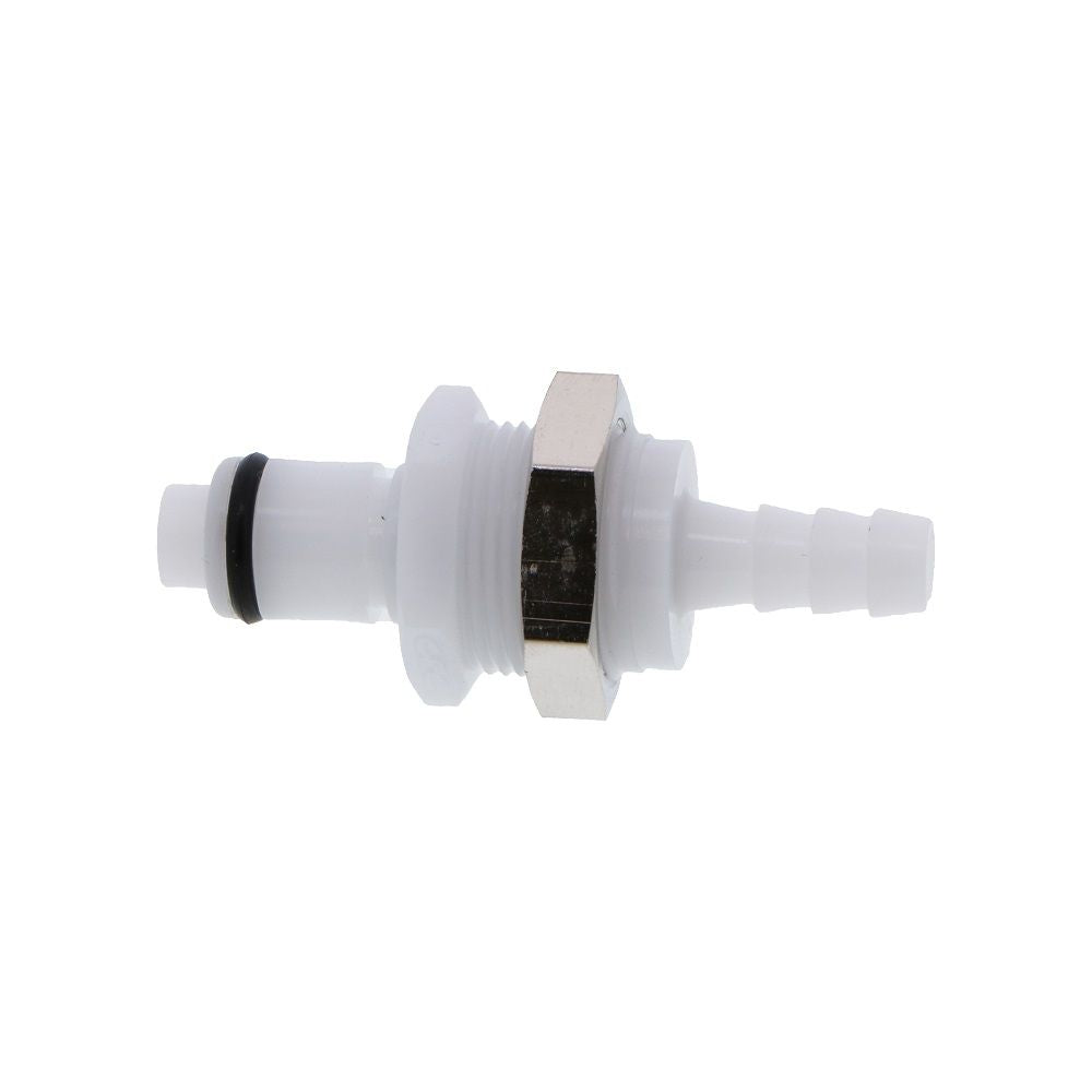 PLCD42004 Valved Panel Mount Hose Barb Coupling Insert 1/4 ID Barb