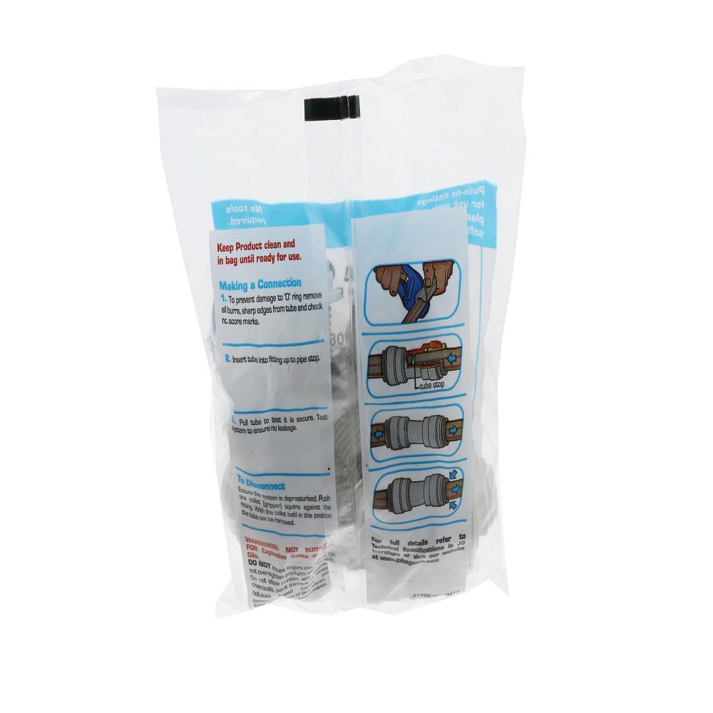 John Guest Reducing Bulkhead Union Polypro - 3/8 x 1/4