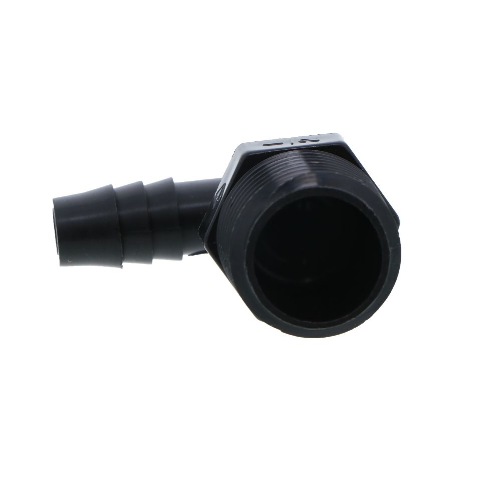 Male Elbow Barb Connector PP - 3/8 ID Barb x 1/2 MNPT