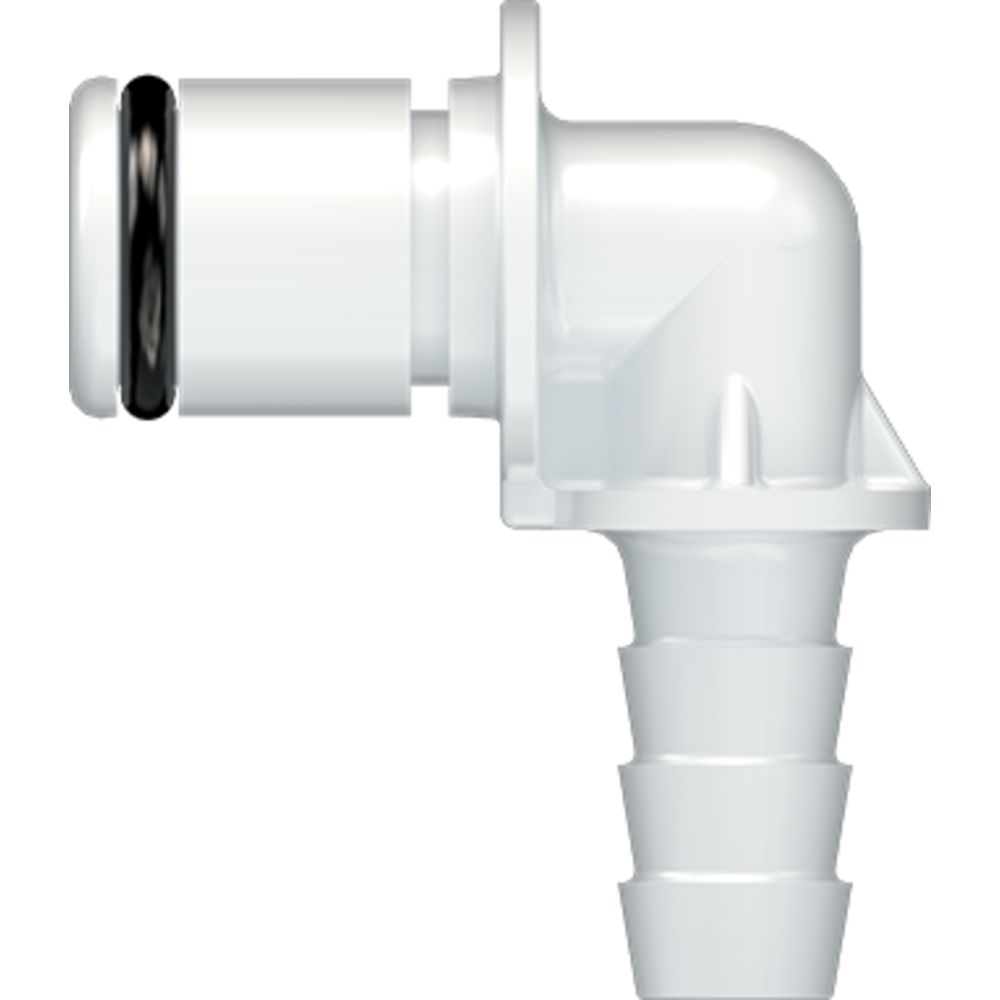 LinkTech 40AC Series Elbow Male, Non-valved, 1/4" HB, Natural Acetal, Buna N