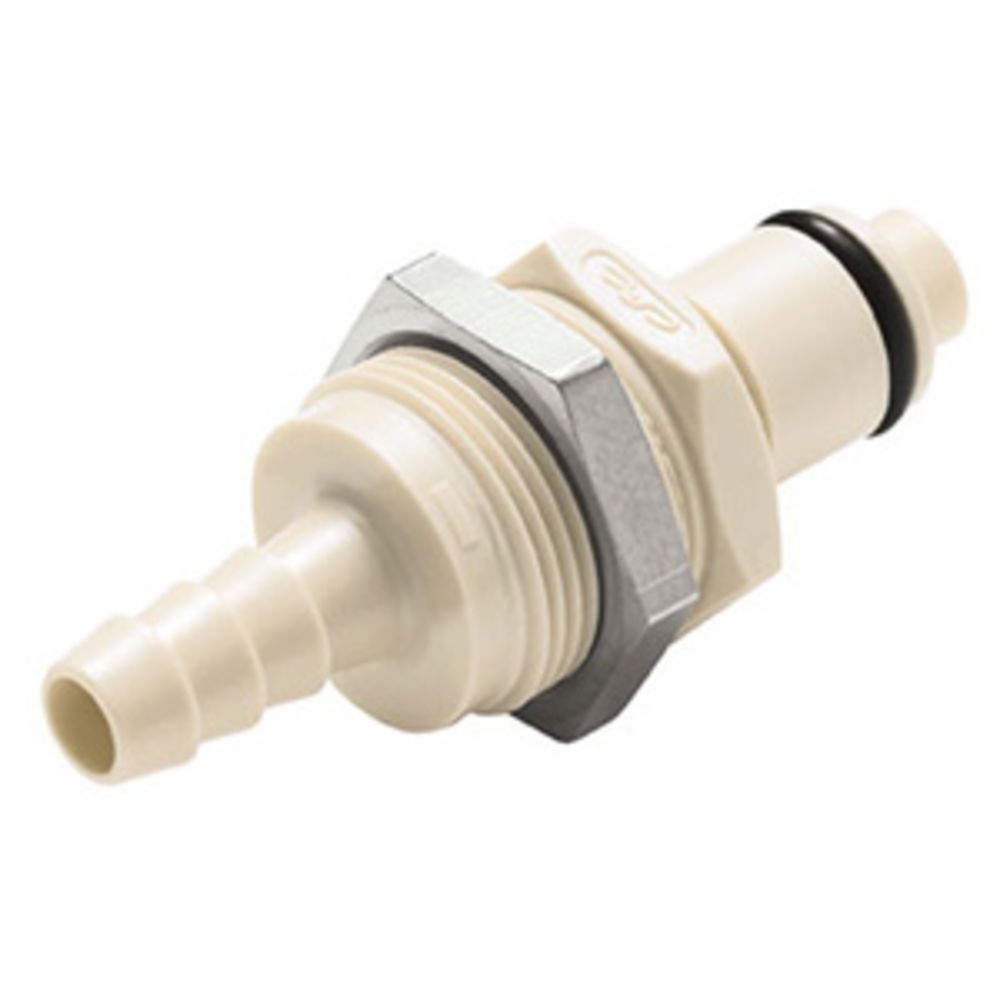 PLCD4200412 Valved Panel Mount Hose Barb Coupling Insert 1/4 ID Barb
