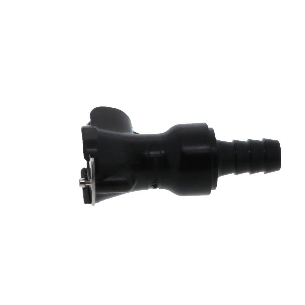 PLCD17005VB Valved In-Line Hose Barb Black Coupling Body 5/16 ID Barb Viton O-ring