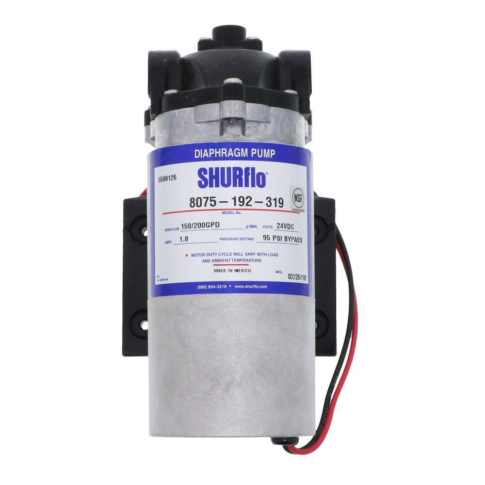SHURflo 8075-192-319 Brushless DC RO Booster Pump 150-200 GPD 140 PSI 24VDC