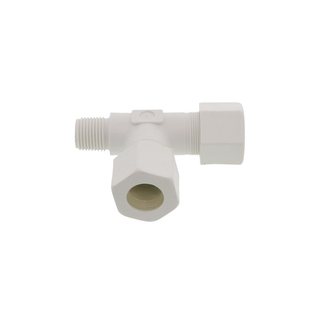 JACO 75-12-8-P-PG Polypropylene Male Run Tee 3/4 OD Tube x 1/2 MPT