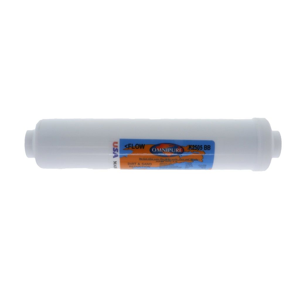 Omnipure Inline K2505-BB 5 mic Sediment Prefilter - 10" x 2" Filter - 1/4" FPT